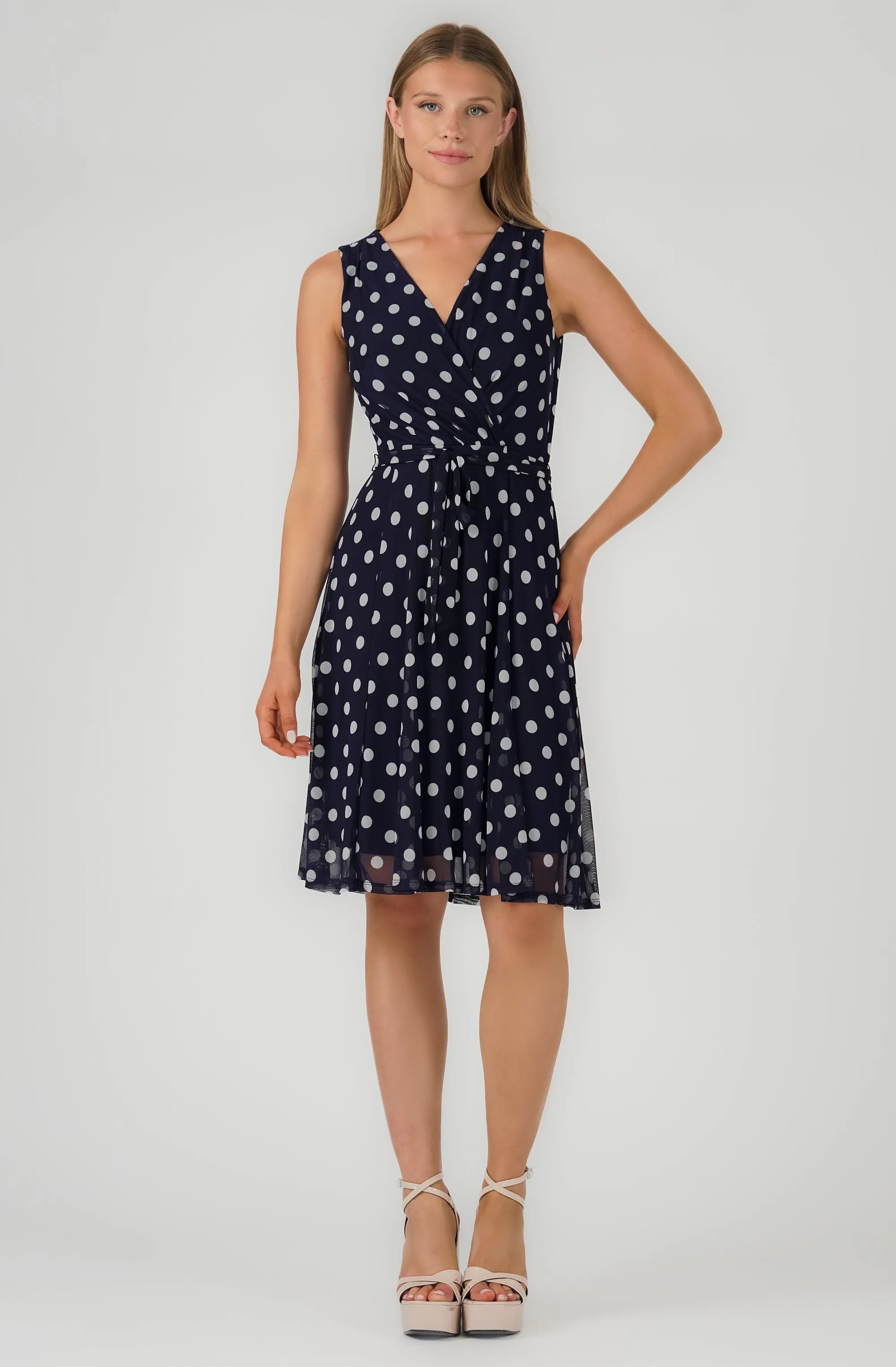 Sleevless Polka Dot Dress