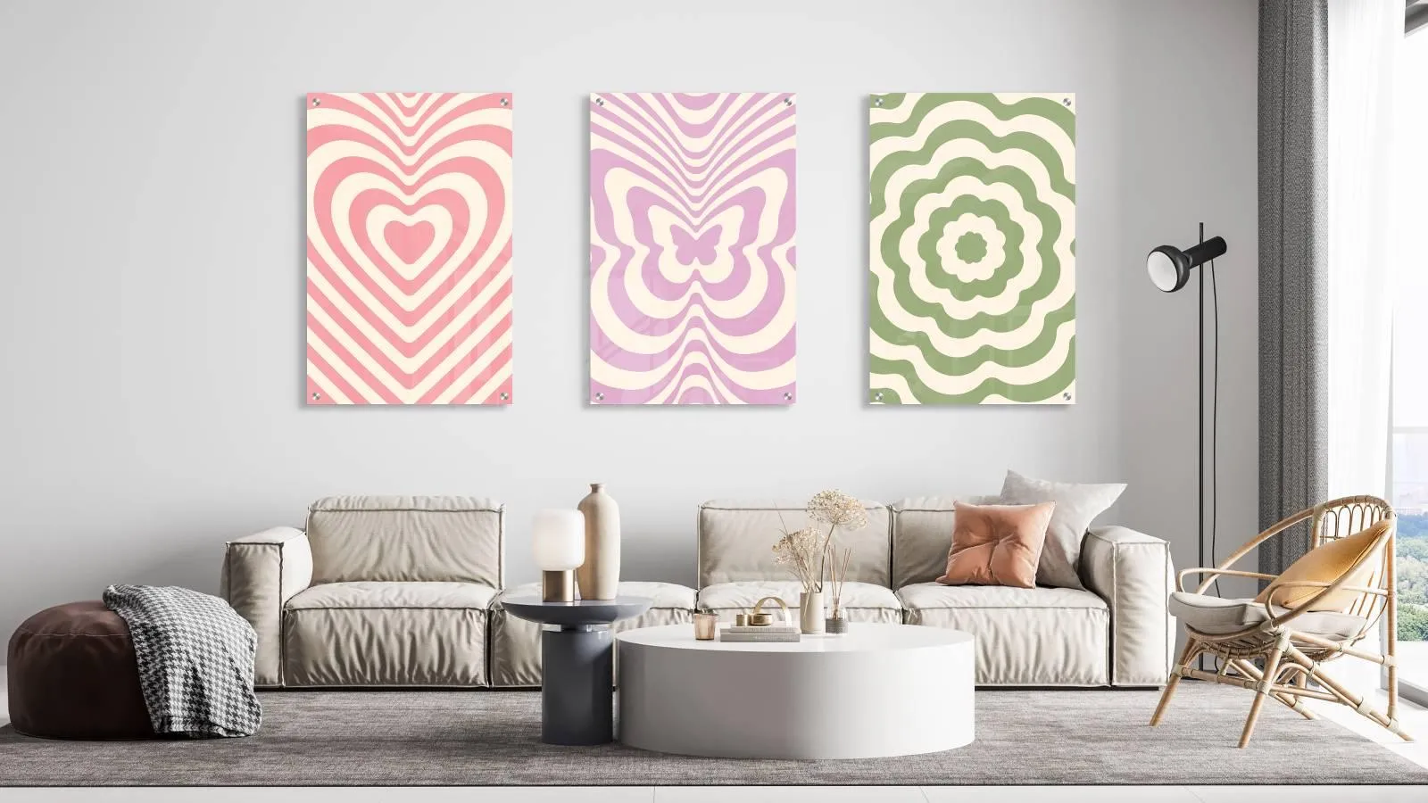 Symbols Pattern Set of 3 Prints Modern Wall Art Modern Artwork