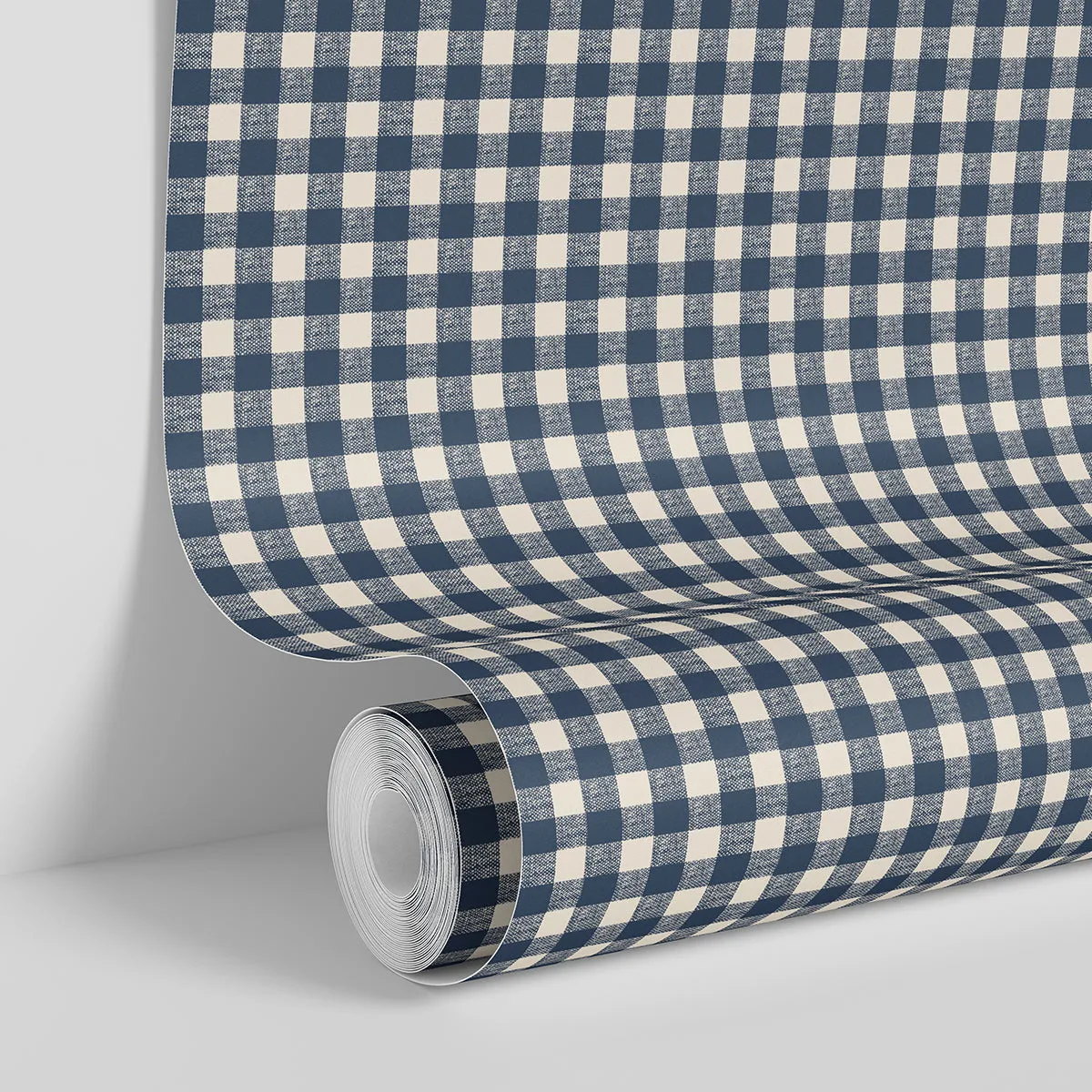 Titan Blue Gingham Wallpaper