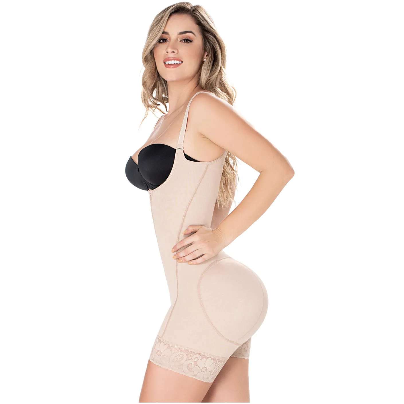 Tummy Tuck Post-Surgery and Daily Use Shapewear with Flat Zipper, Open Bust, & Medium Compression Diane & Geordi 2396