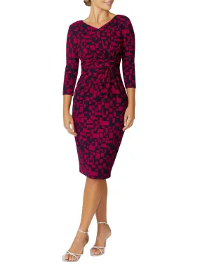 Verona Pink and Navy Jersey Dress