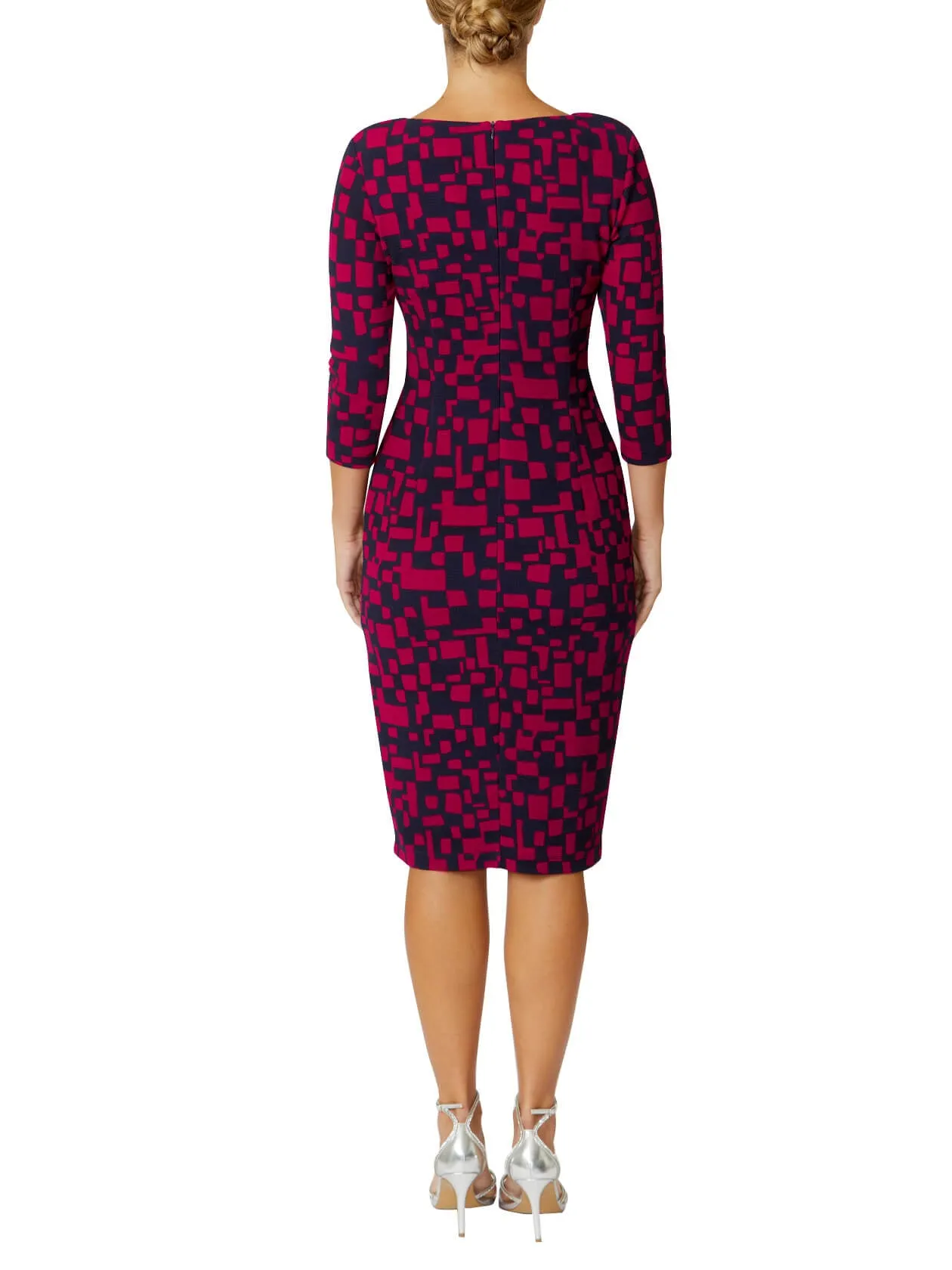 Verona Pink and Navy Jersey Dress