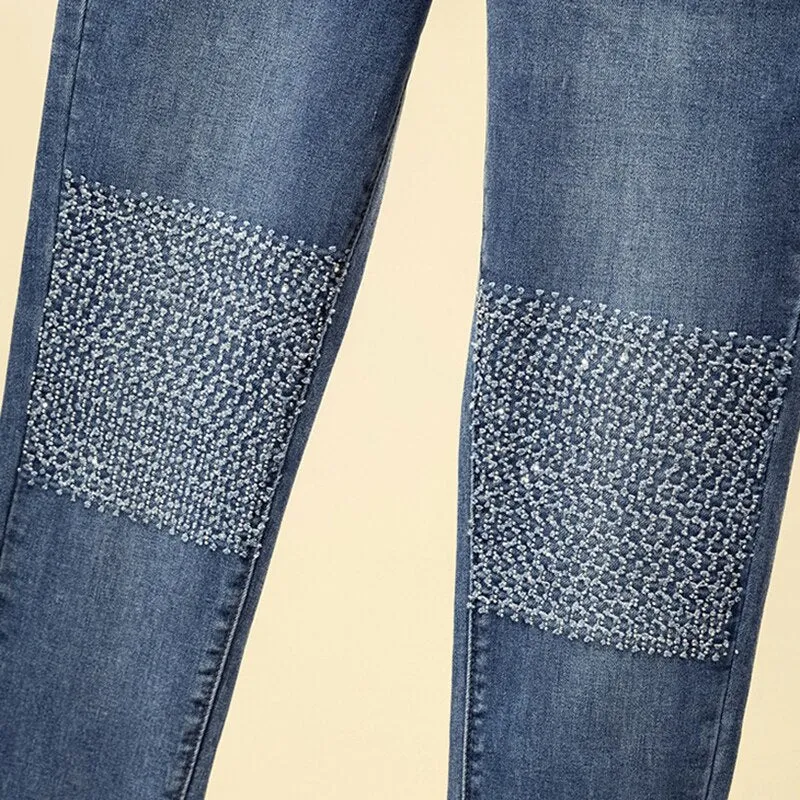 Women's Diamond-Studded Jeans